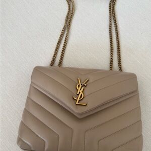 Yves Saint Laurent Beige Quilted Shoulder Bag